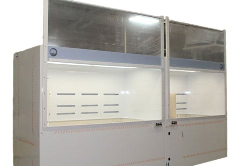 Fume Hood for Semiconductor Wafer Chemical Processing - Sliding Door Up