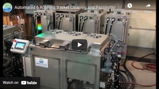 Automated 6 Rotating Basket Cleaning and Passivation System with Dual Process Units