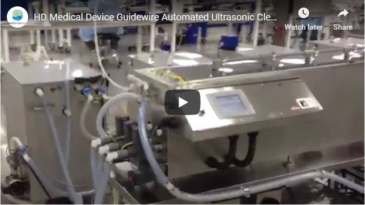 Medical Device Guidewire Automated Ultrasonic Cleaning and Passivation System