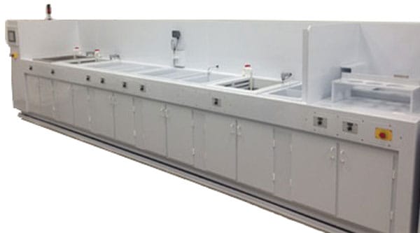 Wet Bench Ultrasonic Clean, Rinse, Passivation with Integrated Exhaust